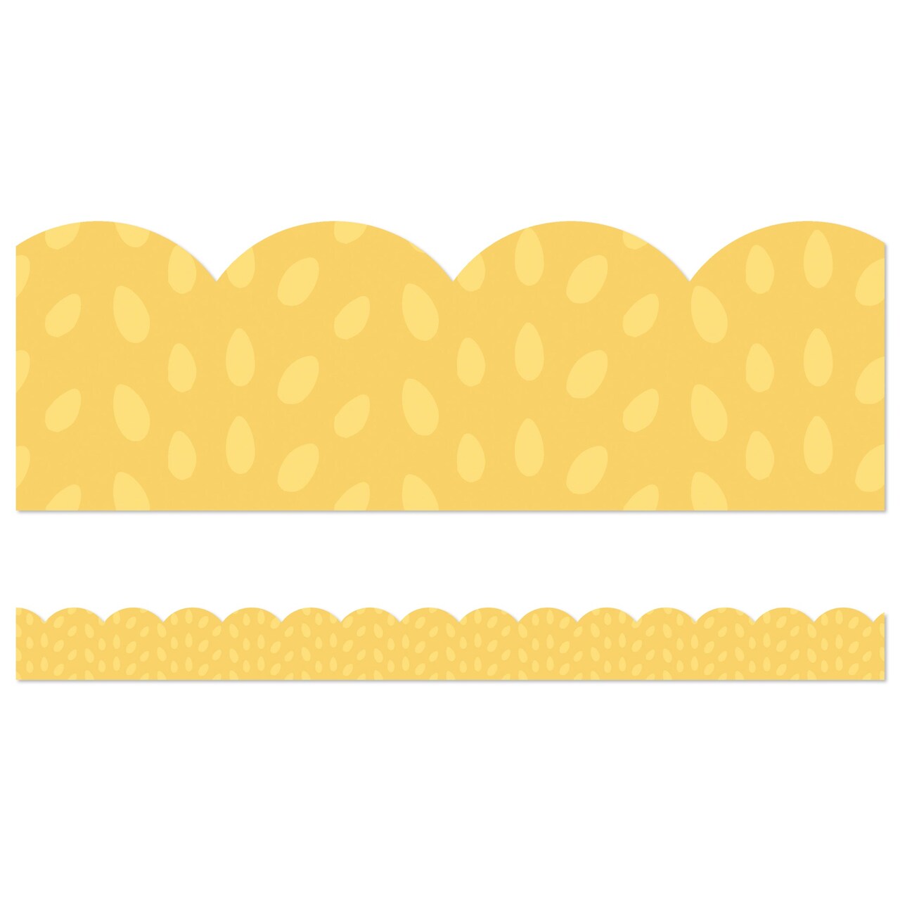 Grow Together Yellow with Painted Dots Scalloped Borders, 39 Feet